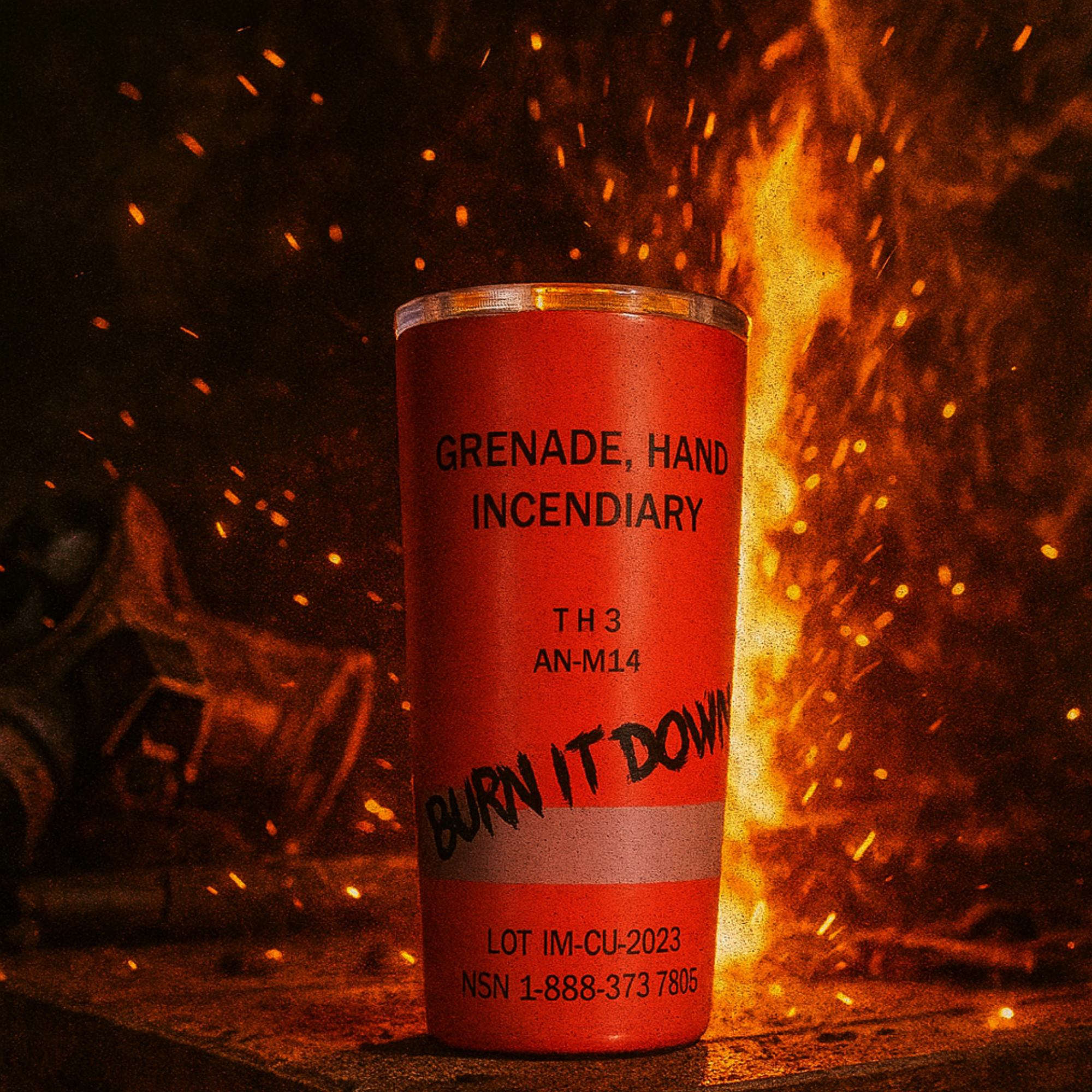 20oz Change Unchained “Burn It Down” Thermite Tumbler - RED