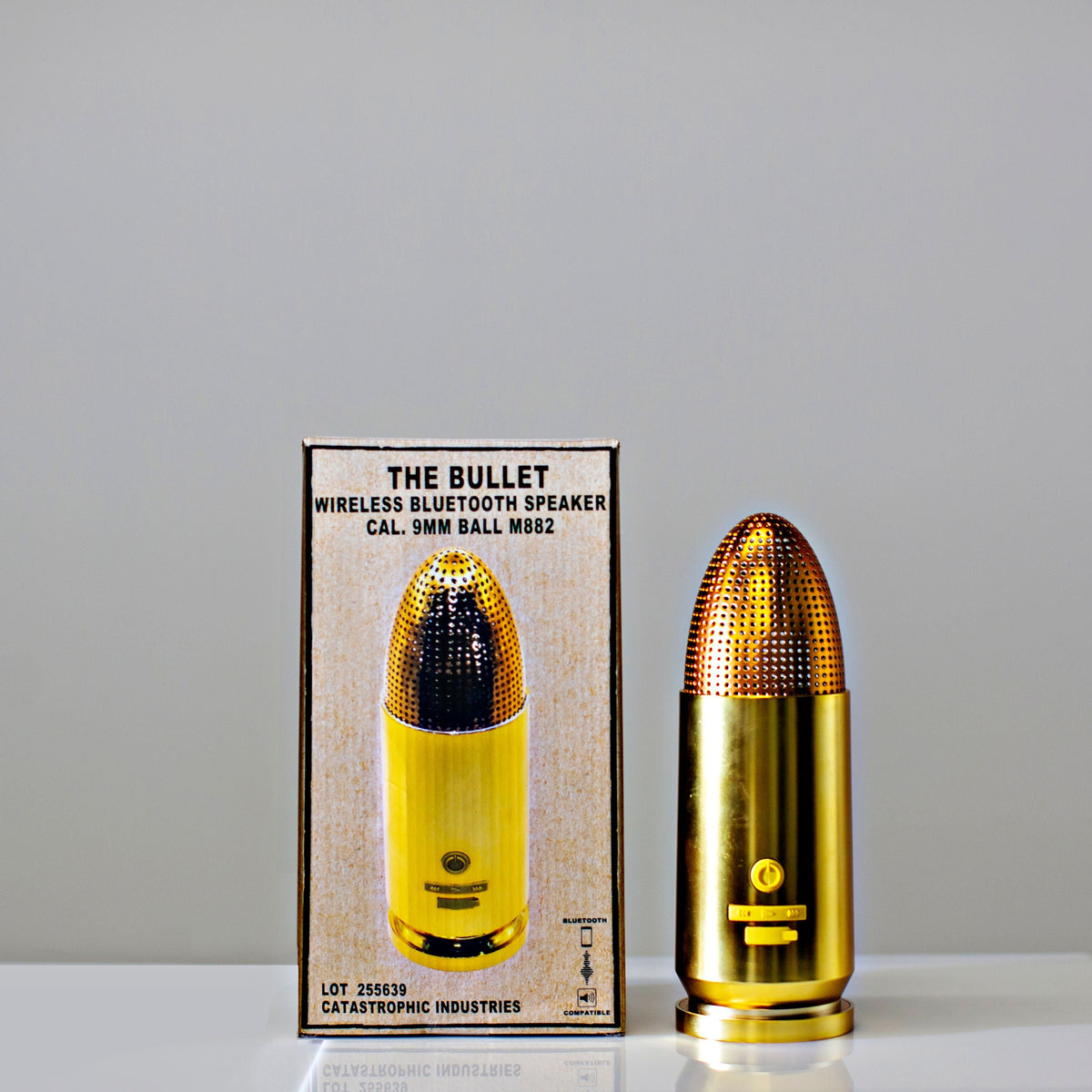 9mm Bullet Bluetooth Speaker (Gold)