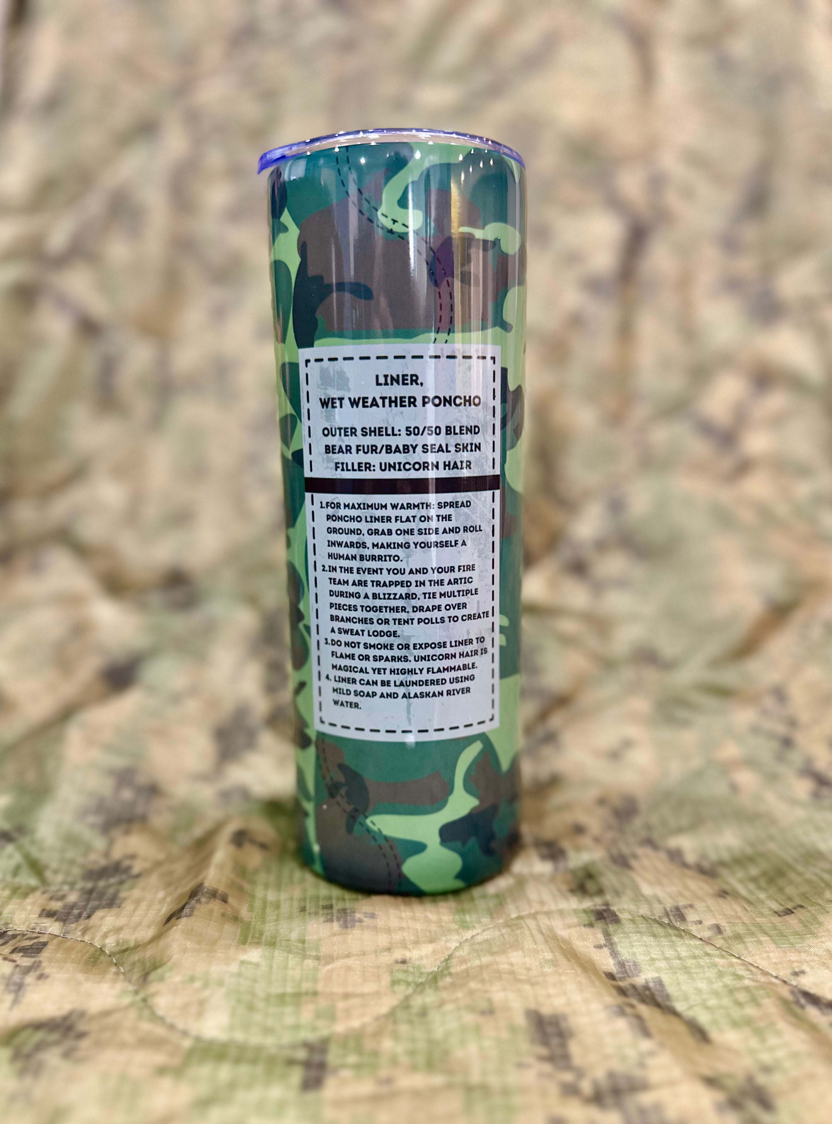 20oz Poncho Liner Tumbler - Military Inspired Insulated Drinkware