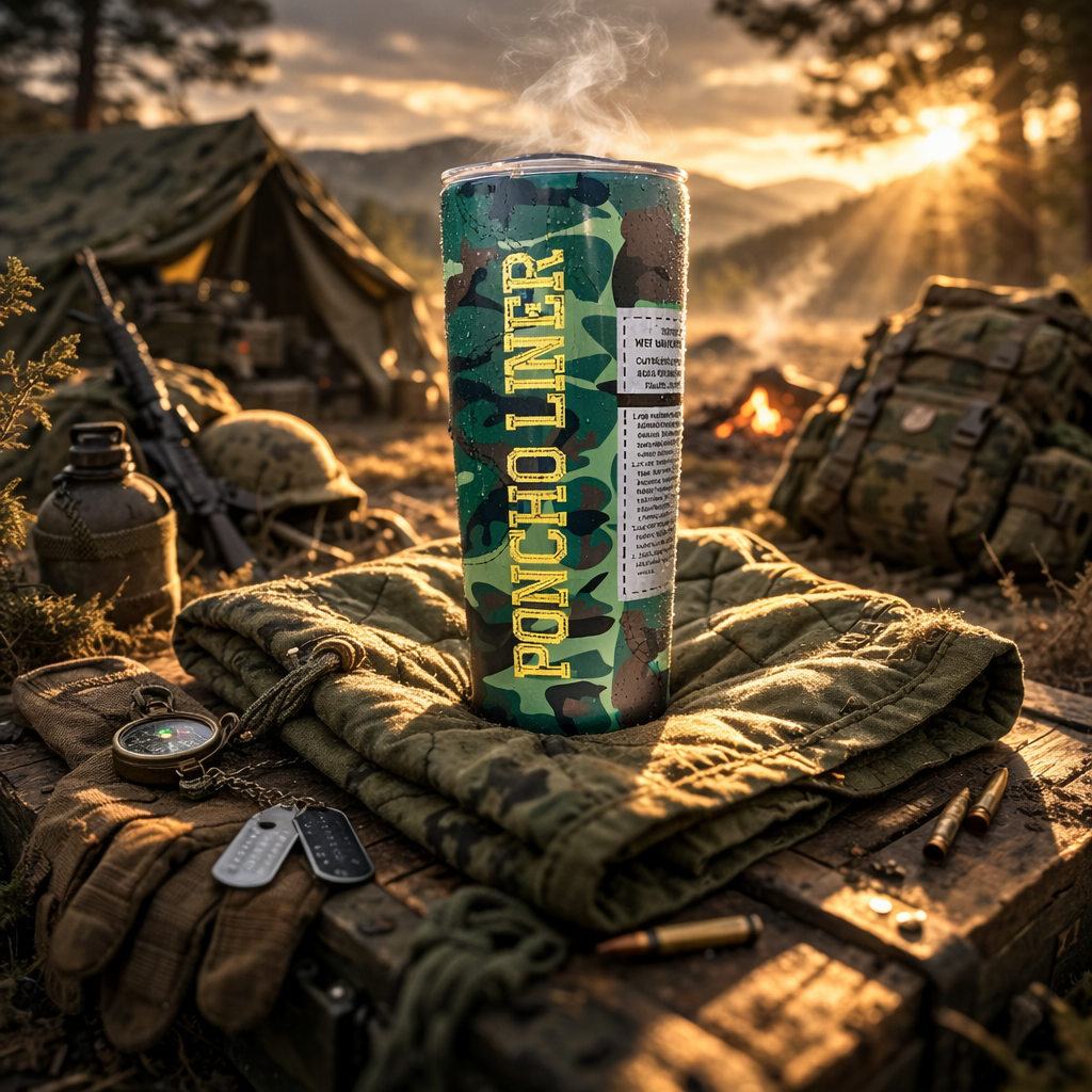 20oz Poncho Liner Tumbler - Military Inspired Insulated Drinkware