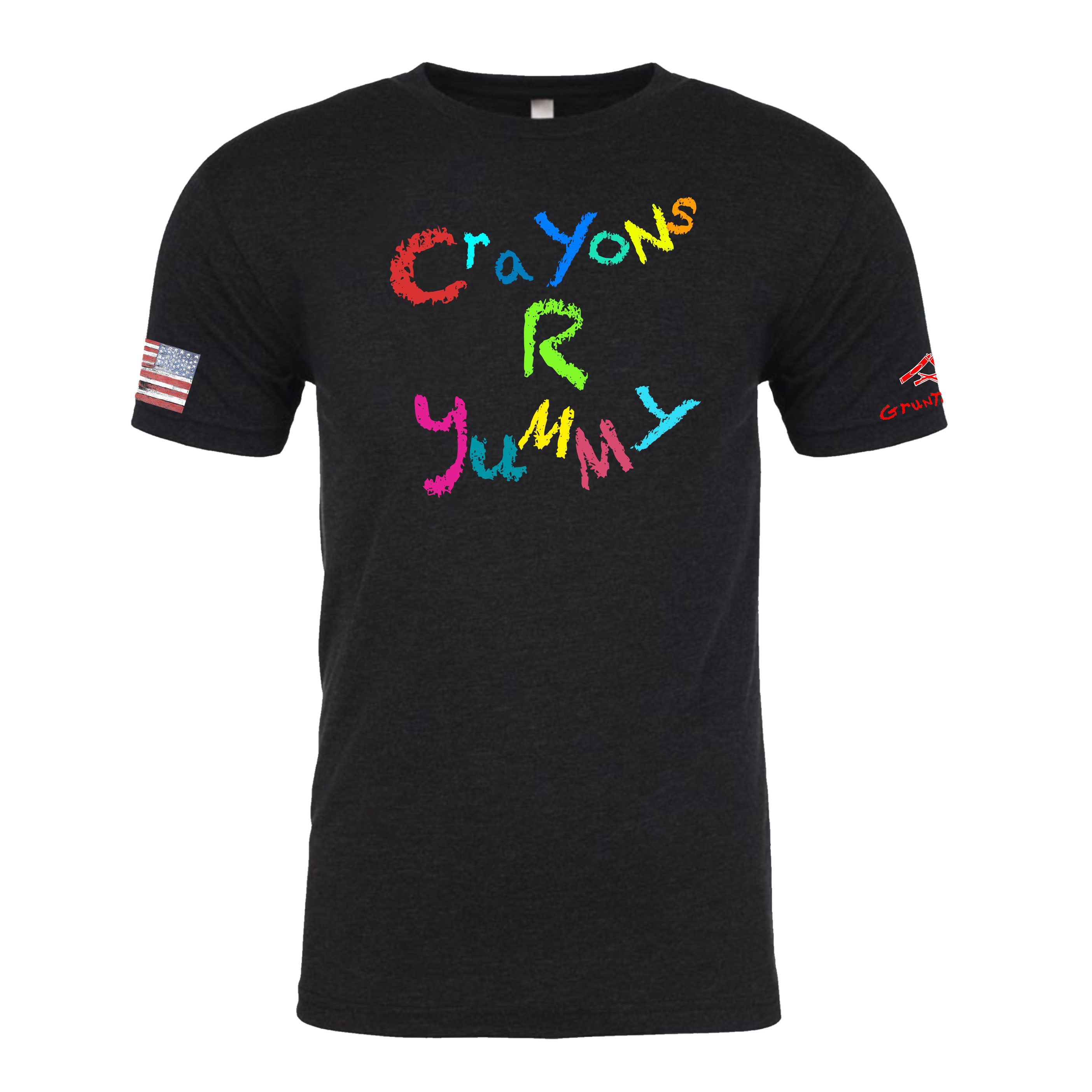 CRAYONS R YUMMY Crayon Shirt (OD OR CHARCOAL GRAY)
