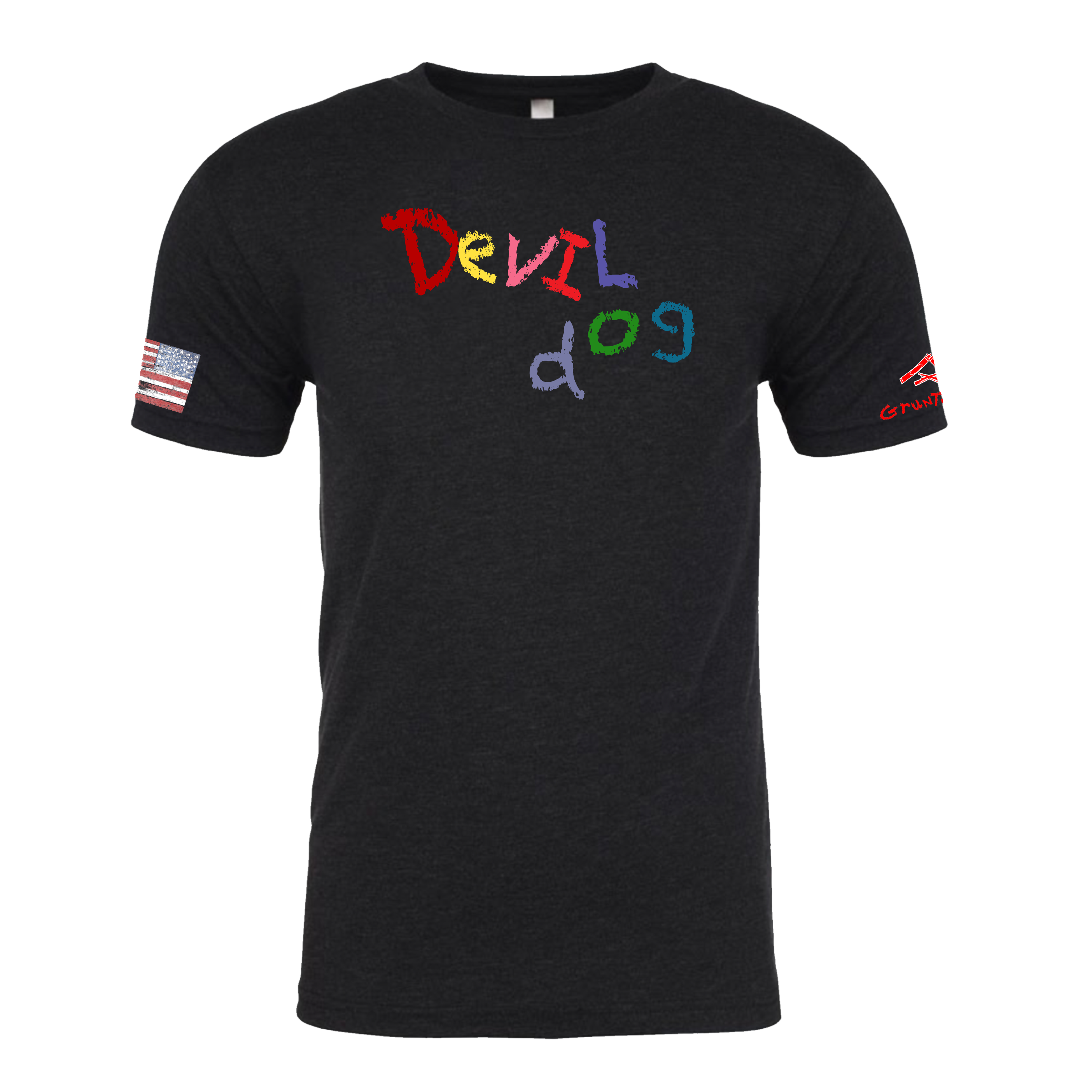 DEVIL DOG-Crayon Shirt (OD OR CHARCOAL GRAY)