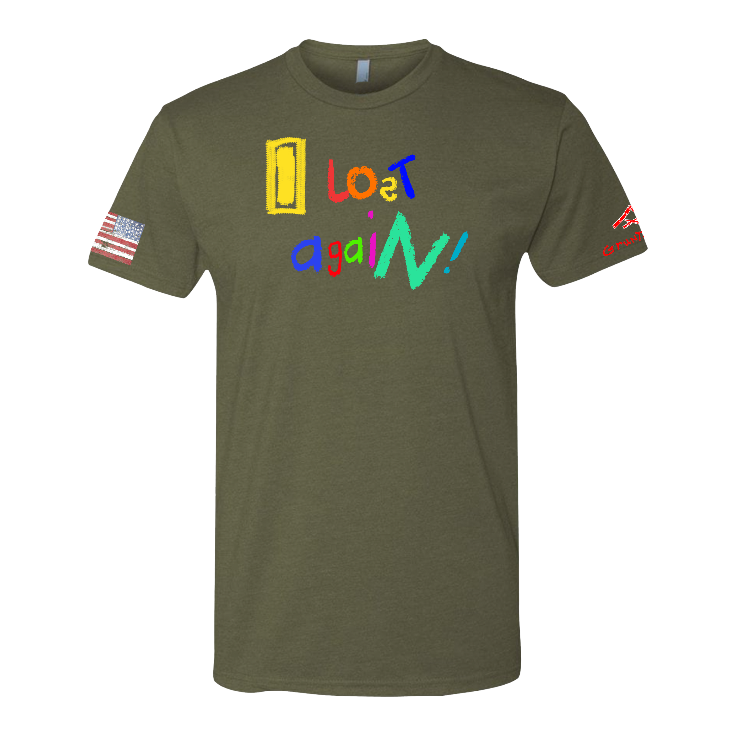 LT LOST AGAIN Crayon Shirt (OD OR CHARCOAL GRAY)