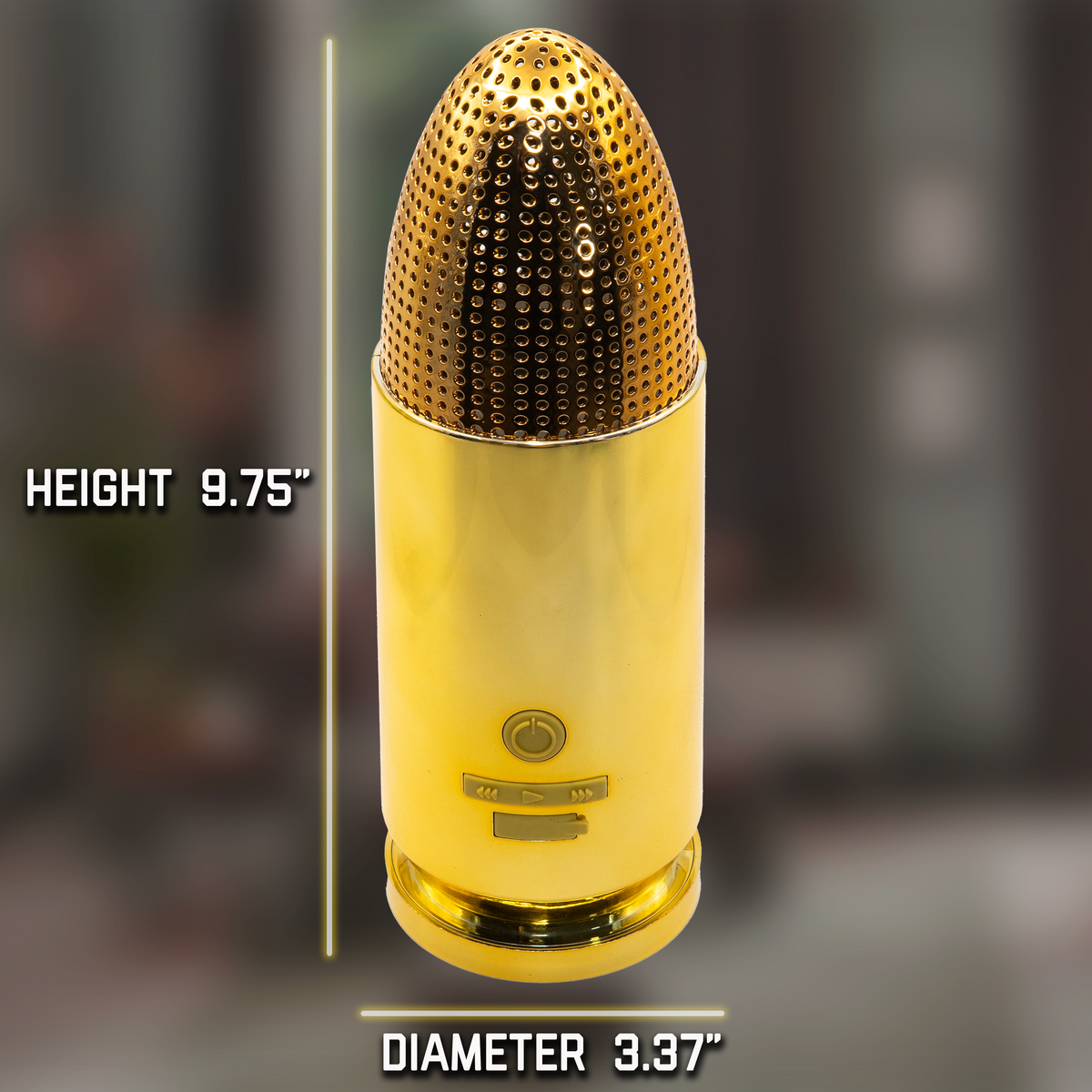 9mm Bullet Bluetooth Speaker (Gold)