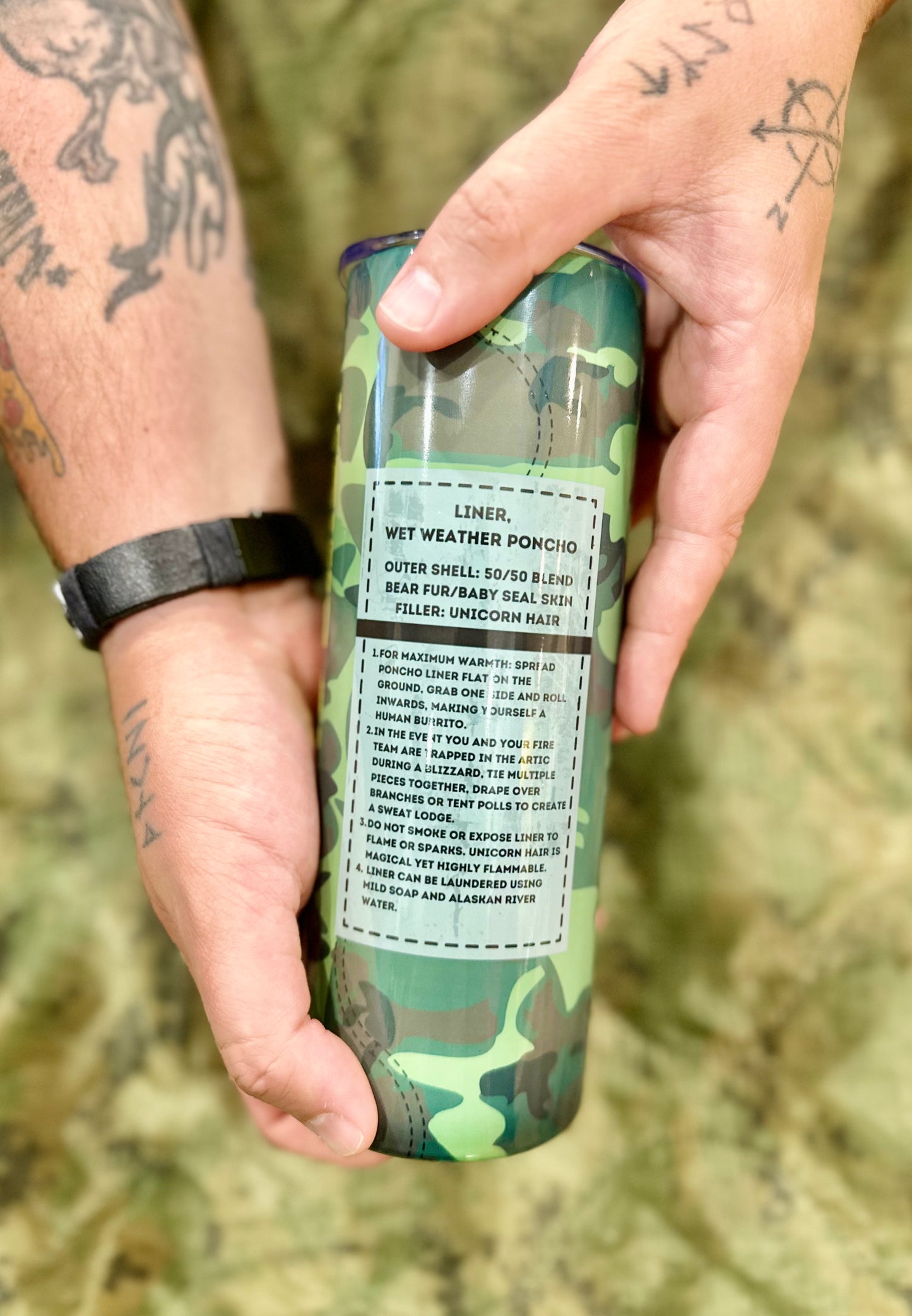 20oz Poncho Liner Tumbler - Military Inspired Insulated Drinkware