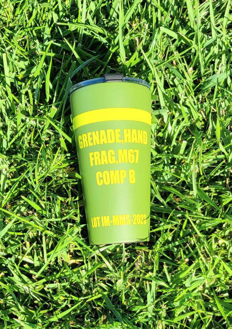 14oz Frag Grenade Tumbler - Military Inspired Insulated Drinkware
