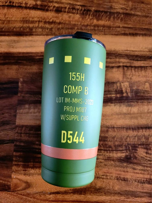 20oz 155mm Artillery Tumbler (High Explosive) – Military Inspired Insulated Drinkware