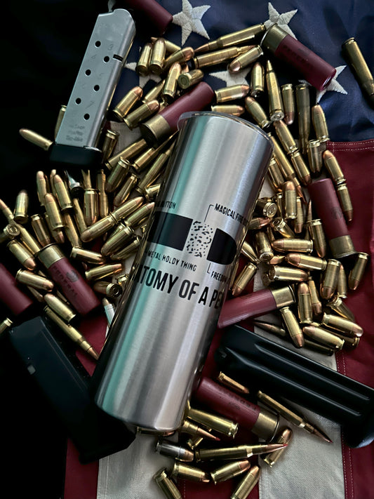 20oz Anatomy of a Pew Tumbler - Military Inspired, Insulated Drinkware.
