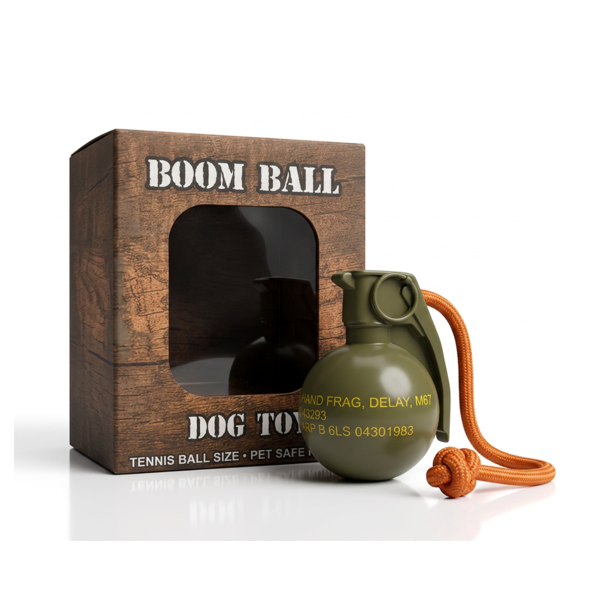 The Boom Ball Rubber Dog Chew Toy