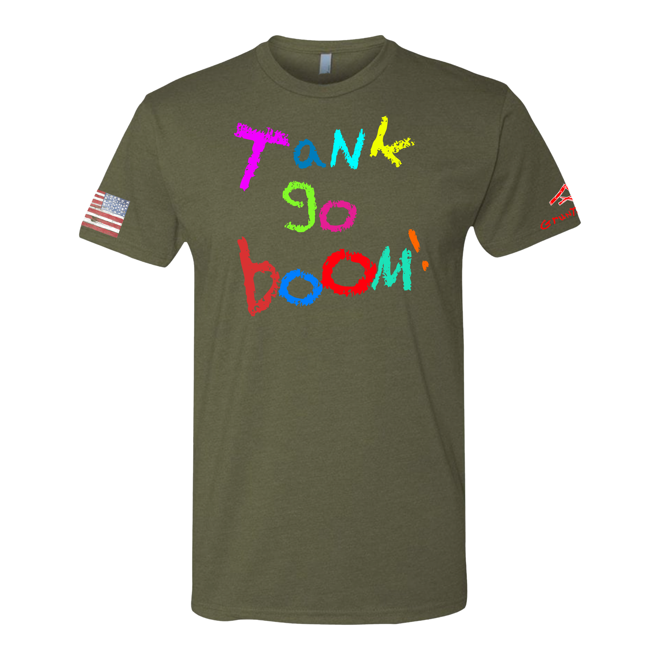 TANK GO BOOM Crayon Shirt (OD OR CHARCOAL GRAY)